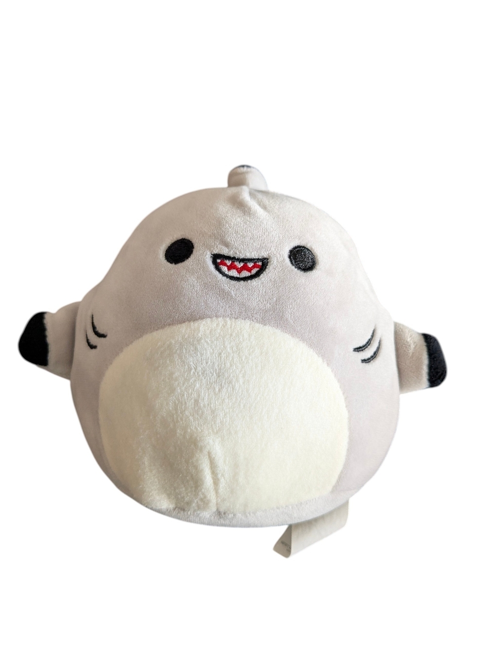 Squishmallows Gordon Soft Shark Plush - Light Gray, White Black